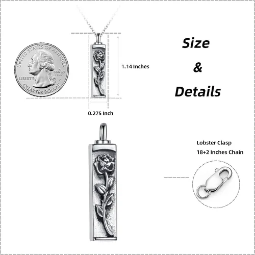 Miniatura 7 de Collar con colgante de urna de cremación de árbol de la vida celta para mujer, plata de ley US1