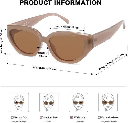 Miniatura 5 de SOJOS Gafas de sol polarizadas de ojo de gato lindo de moda para mujer Cateye SJ2237