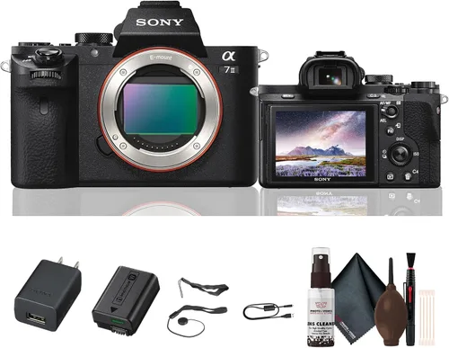 Sony Alpha a7 II ILCE-7M2/B Cuerpo de cámara sin espejo de marco completo | Sensor de 24.3MP, estabilización en el cuerpo de 5 ejes, enfoque