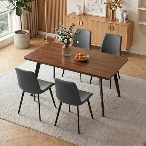 Miniatura 20 de Zerifevni 47.2"- 62.9" Extendable Dining Table Set of 5 Kitchen Table with 4 Dining Chairs, Modern Gray Wood Grain, Waterproof Scratchproof for