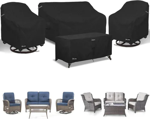 Miniatura 13 de ANartcle Fundas para Sillas de Patio, 600D Impermeables de Servicio Pesado para Muebles de Jardín y Patio al Aire Libre, Fundas para Sillas