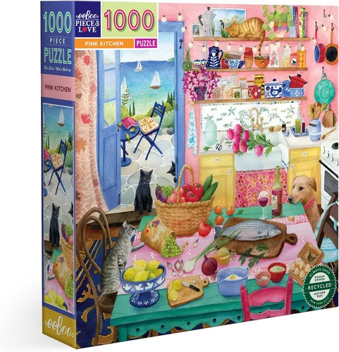 Miniatura 17 de eeBoo Rompecabezas de cocina de lavanda de 1000 piezas, rompecabezas cuadrado para adultos con referencia de imagen, piezas brillantes y duraderas