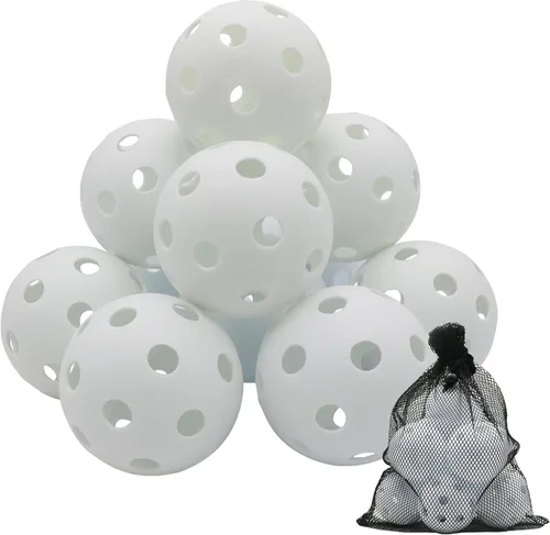Pelotas de béisbol de práctica de plástico de 9 pulgadas con bolsa de malla [antigrietas], pelotas de béisbol de entrenamiento suave, bateo,