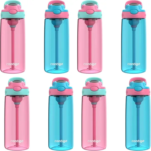 Miniatura 14 de Contigo Botella de agua con pajita para niños con tapa AUTOSPOUT de 20 onzas, arándano Azul (Arándano)