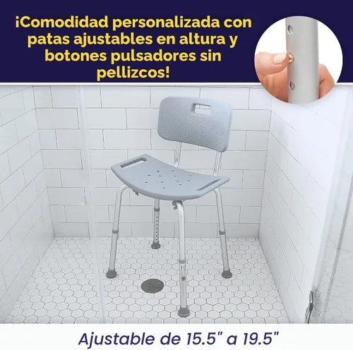 Miniatura 3 de Silla con respaldo para bañera Designer Series Deluxe, RTL12202KDR, Universal, gris, 1, 1