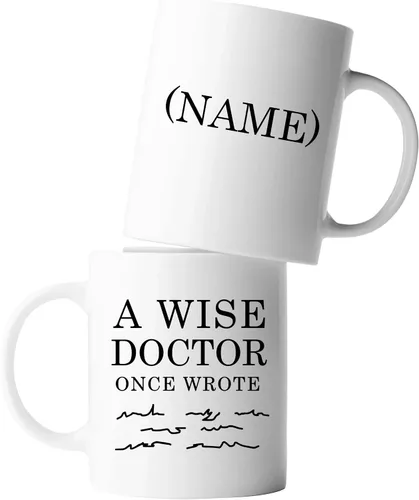 Miniatura 12 de Panvola Una vez un médico sabio escribió Taza de café de cerámica para médico graduado, cirujano, estudiante de medicina, MD, profesional, 11oz