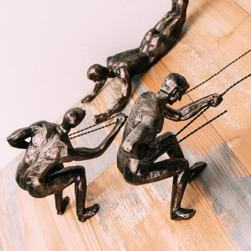 Miniatura 3 de GUTE Juego de 3 esculturas artísticas de pared para hombres y hombres que escalan (juego de 3) – Regalo perfecto para decoración del hogar, arte