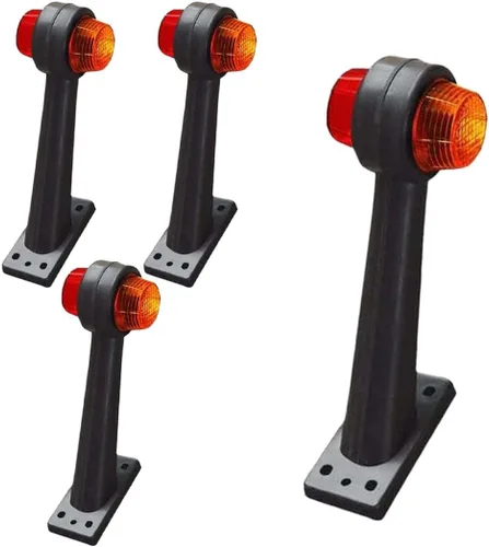 Luces de marcador laterales de remolque, 4 marcadores laterales de goma, luz roja/ámbar, lámpara de contorno de 12 V para camión, caravana, Kenworth