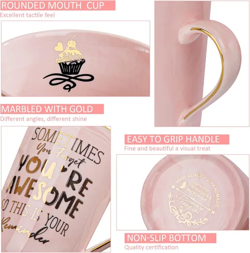 Miniatura 3 de Taza de café con texto en inglés "Sometimes You Forget You're Awesome Coffee", regalo de Navidad inspirador para ella, jefa dama empleada compañera