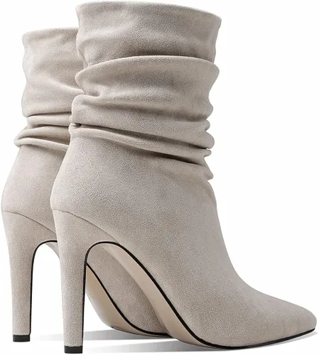 Miniatura 5 de heelchic Botas de tobillo cómodas de las mujeres del dedo del pie puntiagudo atractivas botas de tacón alto de aguja botas cortas
