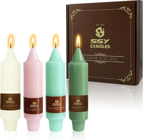 Miniatura 65 de Candelabros cortos de 5 pulgadas con velas cónicas verde oscuro, 4 piezas para cena, hogar, boda, fiesta, decoración