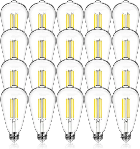 Miniatura 12 de DAYBETTER Paquete de 6 bombillas LED Edison vintage, bombilla LED regulable E26, equivalente a 60 vatios, bombillas de luz LED de filamento antiguo