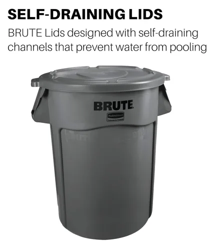 Miniatura 2 de Rubbermaid Commercial Products BRUTE - Tapa redonda para basura/basura, color negro, compatible con contenedor BRUTE de 32 galones, paquete de 6