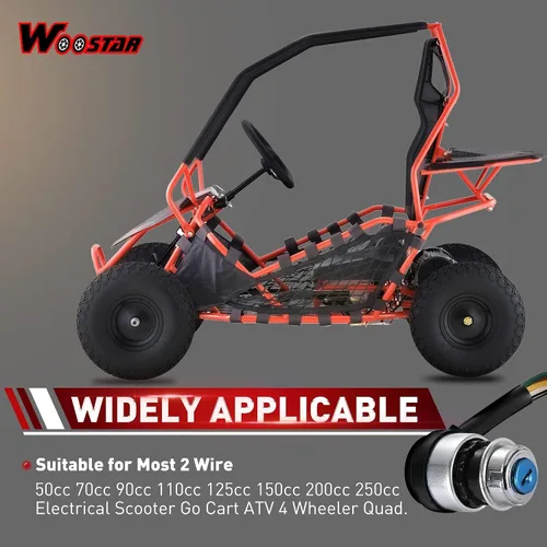 Miniatura 4 de WOOSTAR Interruptor de llave de encendido de 5 pines para 50cc 70cc 90cc 110cc 125cc 150cc 200cc 250cc dune Buggy Go Kart ATV 4 Wheeler Quad