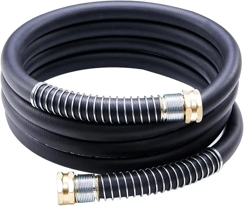 Miniatura 28 de Guitrees Leader Manguera de jardín de 15 pies x 5/8 pulgadas, manguera de agua corta resistente, accesorios macho a hembra, trenzado de cinco capas