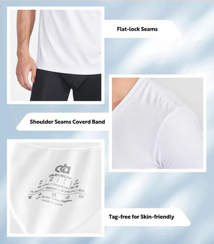 Miniatura 4 de DAVID ARCHY Men's Cotton Undershirts Moisture-Wicking V Neck or Crew Neck Plain T Shirts Super Soft Tees for Men 3 Pack