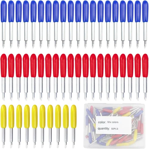 Miniatura 7 de 50 cuchillas de repuesto compatibles con máquinas de corte Explore Air 2/Air 3/Maker/Maker 3, 10 cuchillas de punta fina, 20 cuchillas estándar, 20