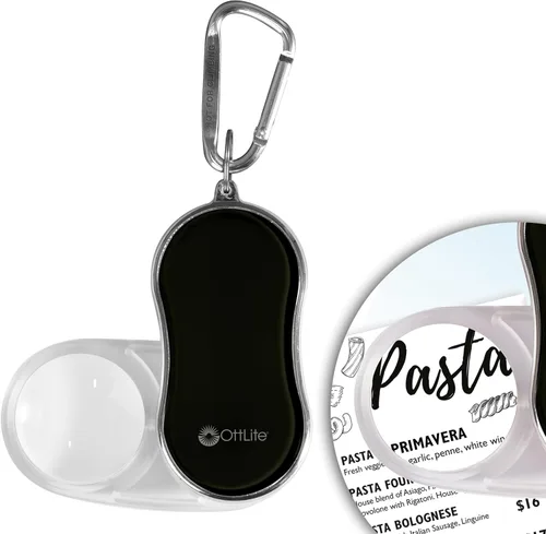 Lupa LED de bolsillo con clip de mosquetón, negro, venta al por menor