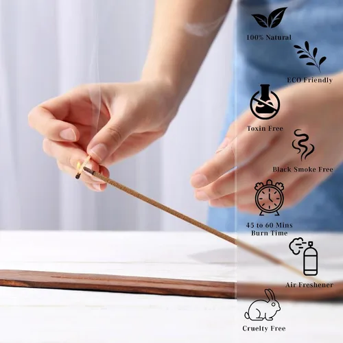 Miniatura 4 de Bakhoor - Varitas de incienso orgánicas sumergidas a mano, 100 varillas con hierbas naturales e ingredientes aromáticos, tiempo de combustión de 45