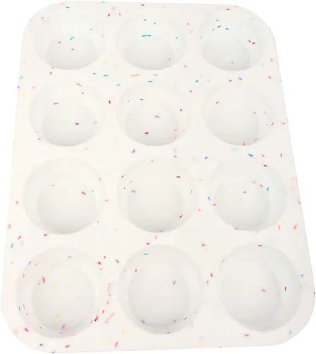 Miniatura 5 de SHEbaking Molde de silicona para magdalenas, 12 tazas, moldes para magdalenas, moldes antiadherentes para hornear muffins, fácil liberación, Varios