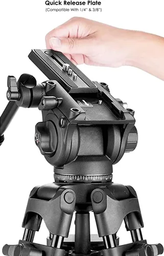Miniatura 3 de Profesional Dual Handle 67" trípode de aluminio para Sony Cybershot DSC-H10 (Nivel de burbuja)