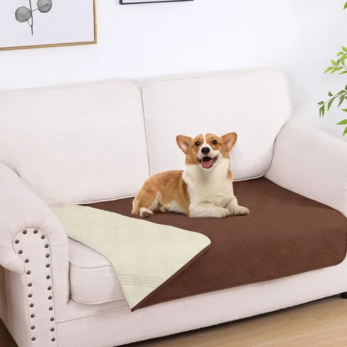 Miniatura 13 de hyha Manta impermeable para perros, manta reversible para cama de mascotas, funda suave para sofá/sillón lavable para perros, fundas impermeables