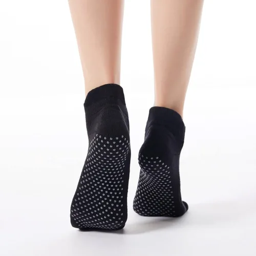 Miniatura 13 de Calcetines de yoga con dedos de pilates con empuñaduras para mujer, antideslizantes, acolchados, florales, calcetines tobilleros para baile de ballet