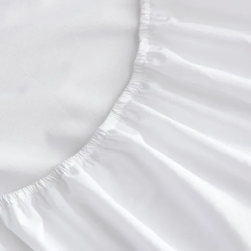Miniatura 12 de Nautica Sábana bajera ajustable de tamaño individual, ropa de cama de percal de algodón crujiente, sábana ligera y transpirable, bolsillo profundo