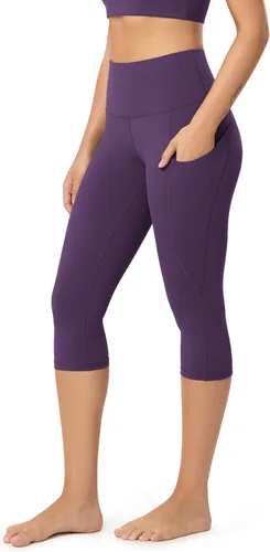 Miniatura 42 de ODODOS - Leggings capri de cintura alta para mujer con bolsillos, control de abdomen, no se transparentan, para entrenamiento atlético, running