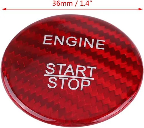Miniatura 3 de Keenso Cubierta de botón de arranque de motor de fibra de carbono para A B C GLC GLA CLA ML GL Clase W176 W246 W205 X253 X156 C117 (rojo)