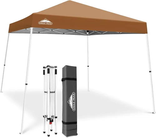 Miniatura 31 de Eagle Peak - Pérgola plegable (10.0 x 10.0 pies), patas inclinadas, de tela, para exteriores, fácil de montar, Negro