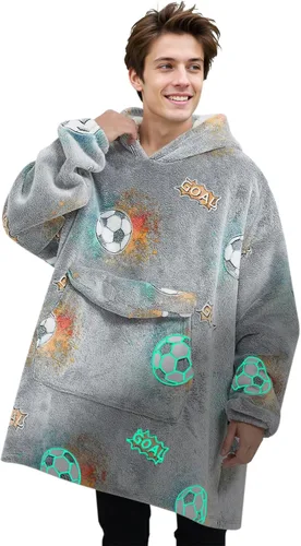 Miniatura 8 de Fiosnow Sudaderas con capucha de pizza y papas fritas para mujeres y hombres, sudaderas con capucha de tamaño grande para adultos, manta portátil