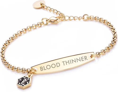 Miniatura 130 de LinnaLove - Pulsera de identificación de alerta médica con cadena Rolo simple pregrabada para mujer