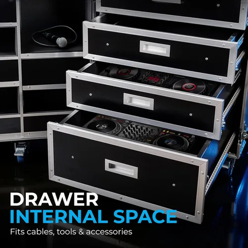 Miniatura 5 de Universal Flight Utility & Storage Case con cajones y compartimentos y tablero de ruedas bien remachado de alta calidad doble borde lengüeta