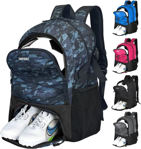 Miniatura 10 de DAFISKY Mochila de fútbol juvenil – Bolsa de fútbol con zapatos y compartimento para pelotas Bolsa deportiva para baloncesto, voleibol, fútbol