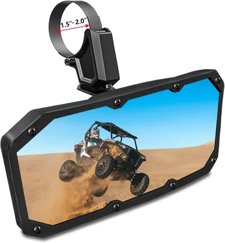 Miniatura 8 de Espejo retrovisor UTV para jaula antivuelco de 1.5 a 2.0 pulgadas, nuevos espejos RZR con gran campo de visión ajustable, compatible con Polaris