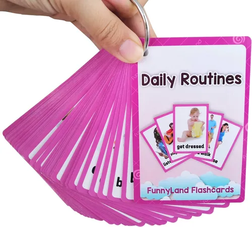 Miniatura 8 de 45 unids/set de rutinas diarias regalos para niños tarjetas flash inglés tarjeta de bolsillo educativo aprendizaje bebé juguetes para niños