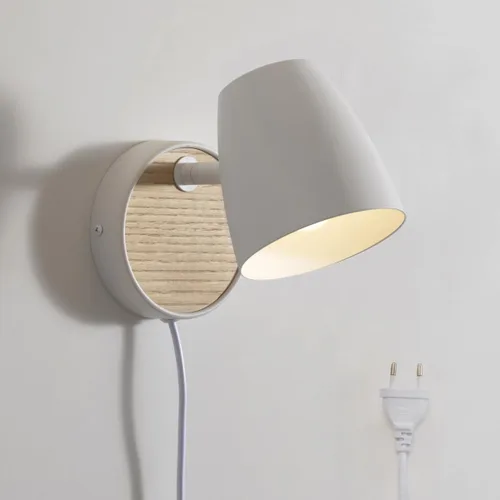Miniatura 12 de DUHU Aplique de pared LED redondo, lámpara de pared de cemento gris cableada, lámpara de pared minimalista con diseño de acabado elegante