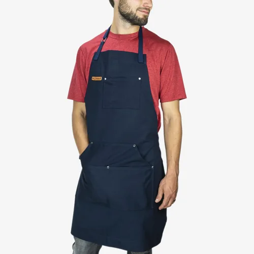 Miniatura 8 de Chef Pomodoro Delantal de chef para hombre y mujer, delantal de cocina con bolsillos y correas ajustables para el cuello, delantal de cocina 100%