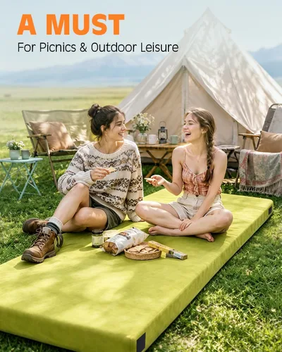 Miniatura 8 de Colchón de camping de espuma viscoelástica GAIALOOP extra grueso de 4 pulgadas, colchón de suelo enrollable para dormir en campamento, colchoneta