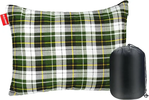 Almohada para acampar al aire libre, ligera, comprimible, fundas de almohada de viaje de franela, funda de almohada extraíble lavable para acampar y