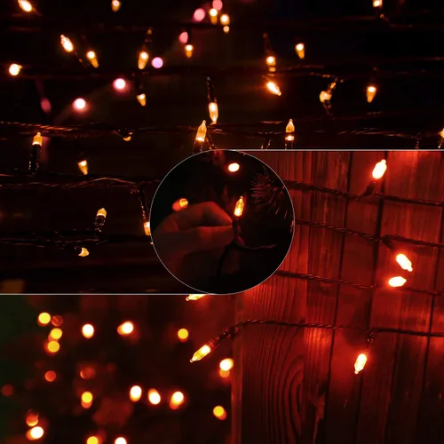 Miniatura 3 de Minetom Guirnalda de luces de Halloween para exteriores, 39 pies, 100 luces LED impermeables de Navidad con 8 modos de iluminación para Halloween