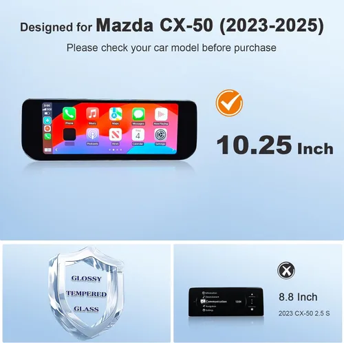 Miniatura 2 de Protector de pantalla para Mazda CX50 2025 para Mazda CX-50/CX-50 Hybrid 2023 2024 2025 Pantalla a todo color de 10.25 pulgadas para accesorios