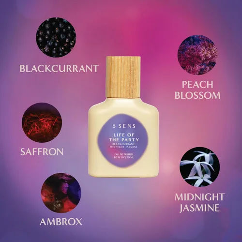 Miniatura 3 de 5 SENS Life of the Party Eau de Parfum (1.0 fl oz) – Fragancia fina limpia y duradera – Floral afrutado con grosella negra, flor de melocotón