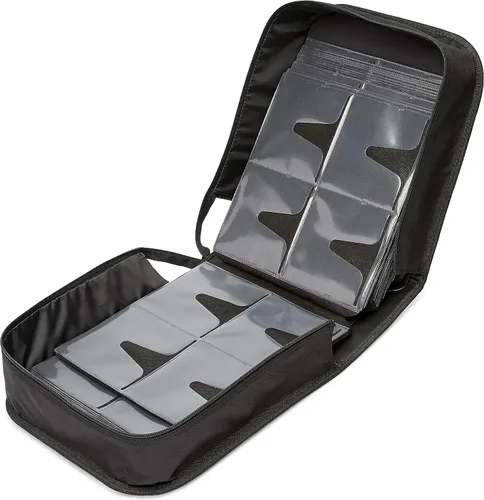 Miniatura 5 de Amazon Basics Carpeta de almacenamiento portátil de poliéster para CD/DVD, capacidad 400, color negro