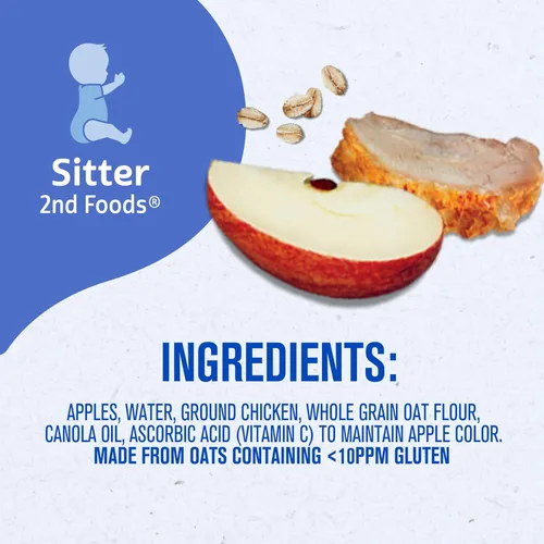 Miniatura 9 de Gerber Baby Food 2nd Foods, cena, puré de pollo con manzana, tubos de 4 onzas, paquete de 2 (paquete de 8)