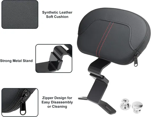 Miniatura 3 de Almohadilla para respaldo delantero del conductor compatible con Harley Touring CVO Street Glide Electra Glide Road King Road Glide 2009-2022
