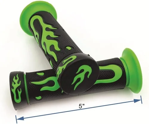 Miniatura 3 de Empuñaduras de manillar de gel de 7/8" 22 mm con diseño de llama verde, compatibles con Kawasaki Suzuki ATV KTV Scooter [B01MYO5DBN]