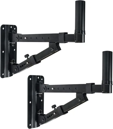 Sound Town Paquete de 2 soportes ajustables para altavoces de montaje en pared con giro de 180 grados (STWSD-048B)