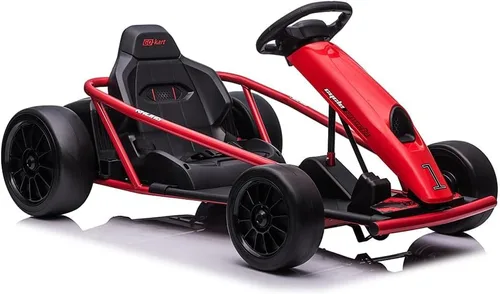 Miniatura 11 de Go Kart de 24 V para niños de 8 a 12 años, 300 W x 2 motores extra potentes, batería grande de 9 Ah de 8.1 MPH de alta velocidad con música, bocina